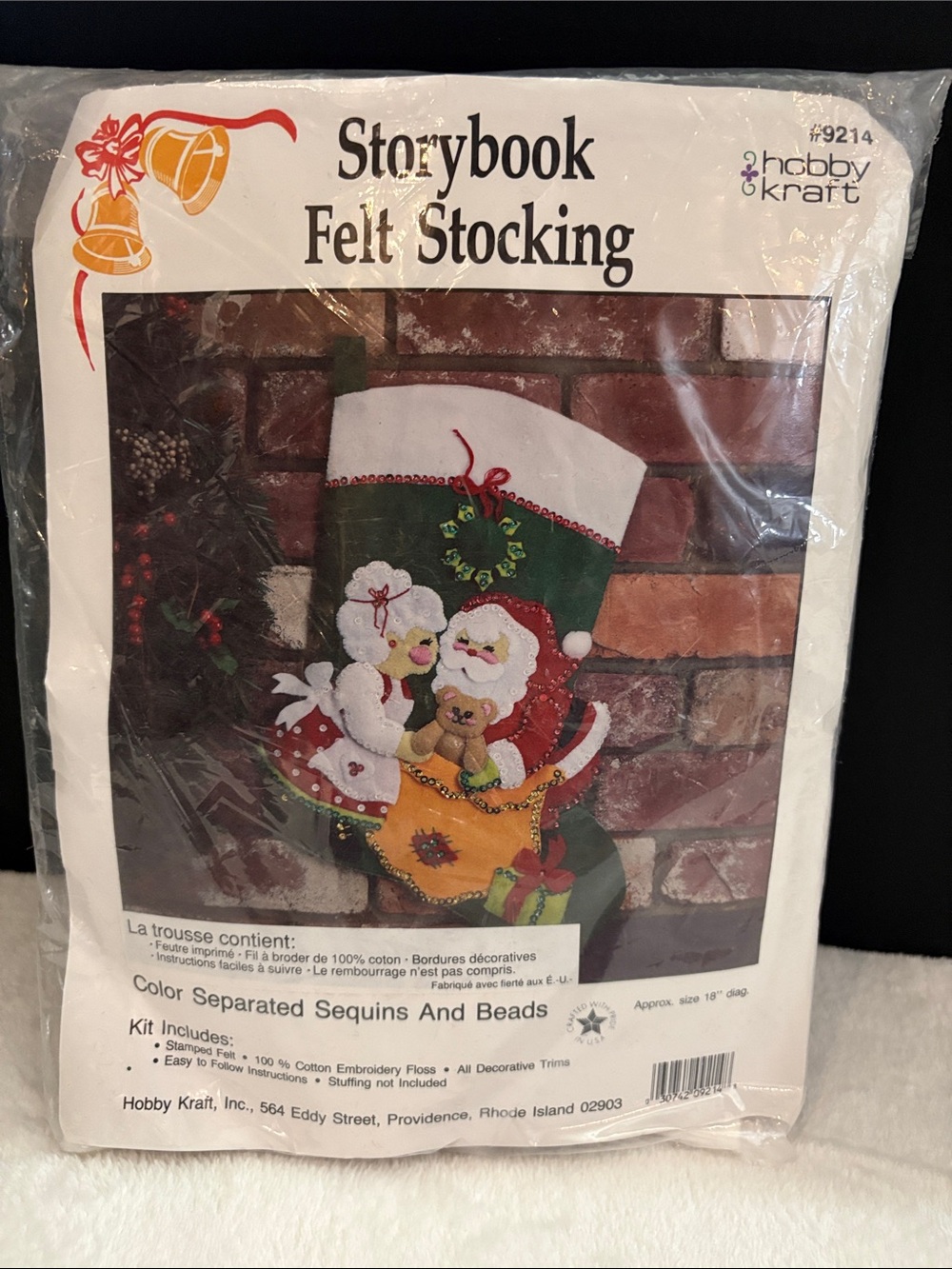 Storybook Felt Stocking Kit - Green and White Christmas Stocking